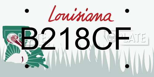 B218CF Louisiana License Plate