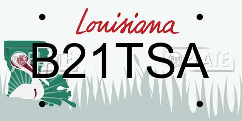B21TSA Louisiana License Plate