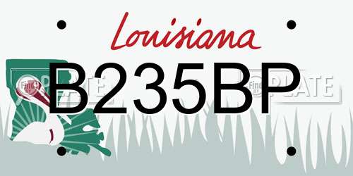 B235BP Louisiana License Plate