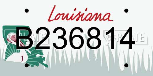 B236814 Louisiana License Plate