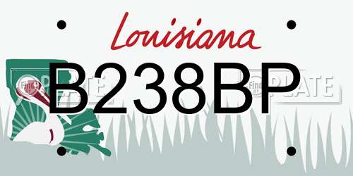 B238BP Louisiana License Plate