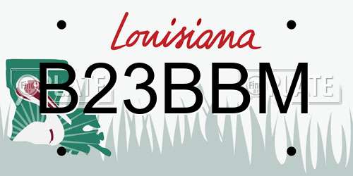 B23BBM Louisiana License Plate