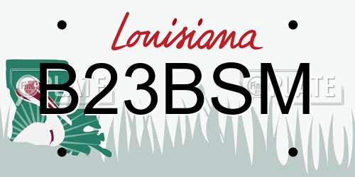 B23BSM Louisiana License Plate