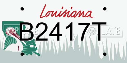 B2417T Louisiana License Plate
