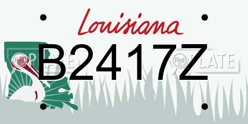 B2417Z Louisiana License Plate