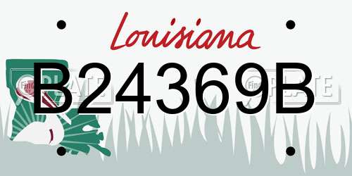 B24369B Louisiana License Plate