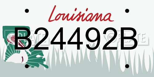 B24492B Louisiana License Plate