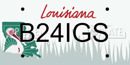B24IGS Louisiana License Plate