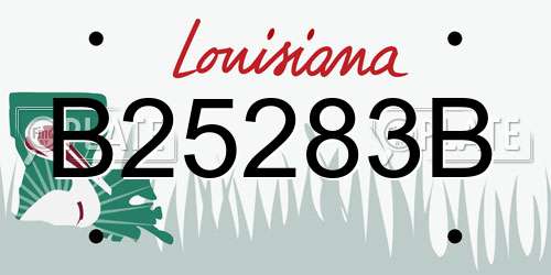 B25283B Louisiana License Plate