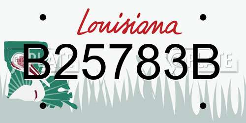 B25783B Louisiana License Plate
