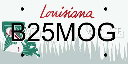 B25MOG Louisiana License Plate