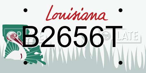B2656T Louisiana License Plate
