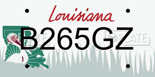 B265GZ Louisiana License Plate