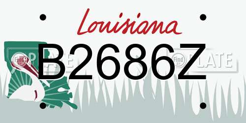 B2686Z Louisiana License Plate