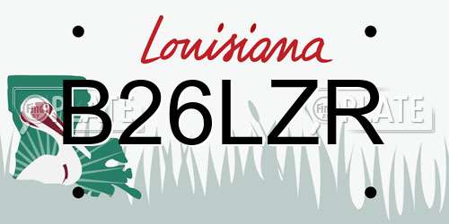 B26LZR Louisiana License Plate