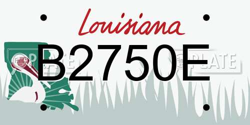 B2750E Louisiana License Plate
