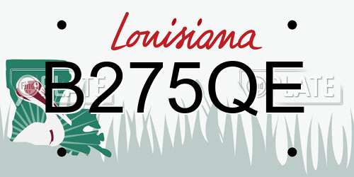 B275QE Louisiana License Plate