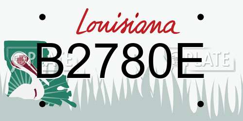 B2780E Louisiana License Plate