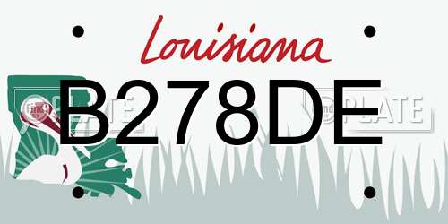 B278DE Louisiana License Plate
