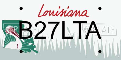 B27LTA Louisiana License Plate