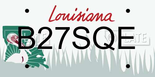 B27SQE Louisiana License Plate
