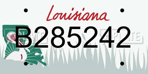B285242 Louisiana License Plate
