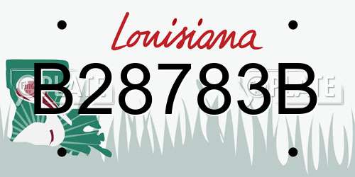 B28783B Louisiana License Plate