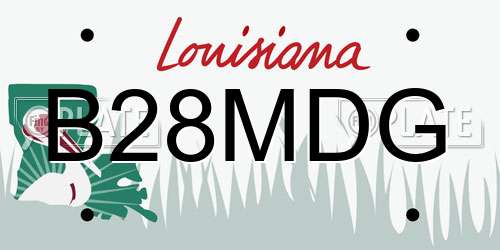 B28MDG Louisiana License Plate