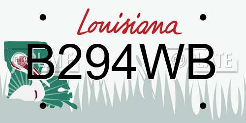 B294WB Louisiana License Plate