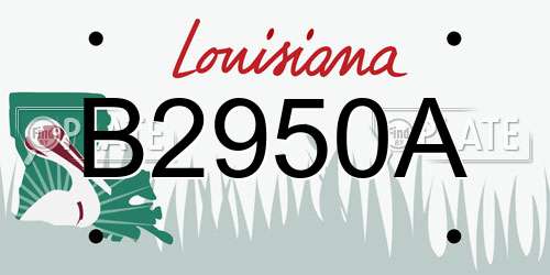 B2950A Louisiana License Plate
