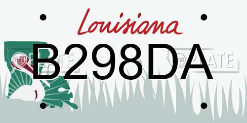 B298DA Louisiana License Plate