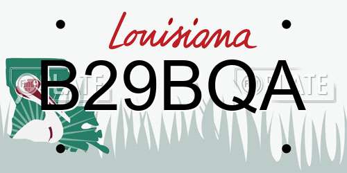 B29BQA Louisiana License Plate