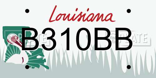 B310BB Louisiana License Plate