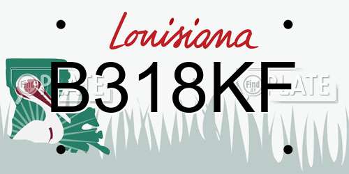 B318KF Louisiana License Plate
