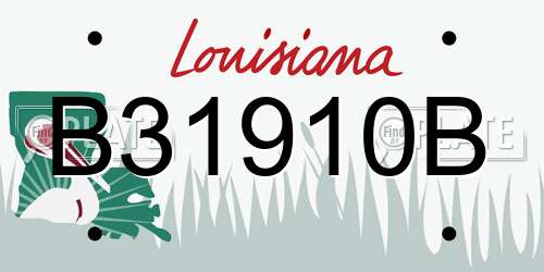 B31910B Louisiana License Plate