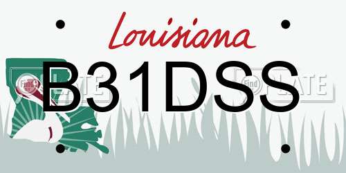 B31DSS Louisiana License Plate