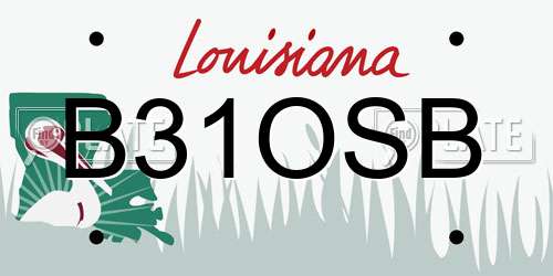 B31OSB Louisiana License Plate