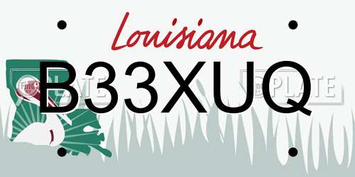 B33XUQ Louisiana License Plate