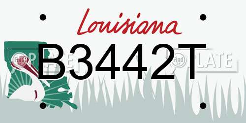 B3442T Louisiana License Plate