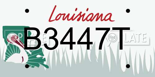B3447T Louisiana License Plate