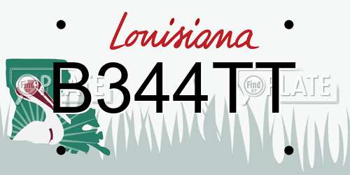B344TT Louisiana License Plate
