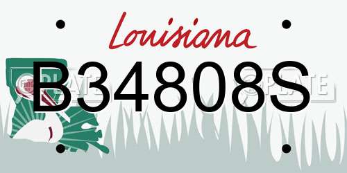 B34808S Louisiana License Plate