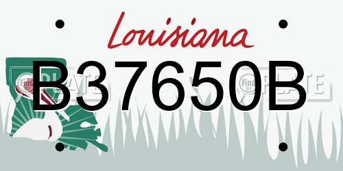 B37650B Louisiana License Plate