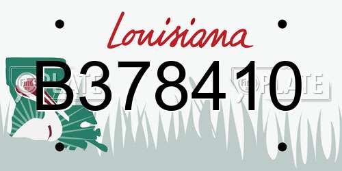B378410 Louisiana License Plate