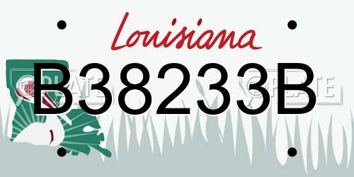 B38233B Louisiana License Plate