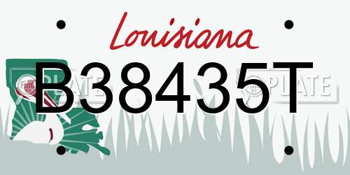 B38435T Louisiana License Plate