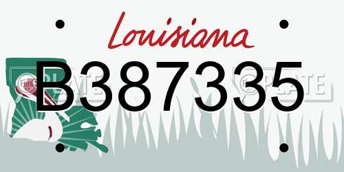 B387335 Louisiana License Plate