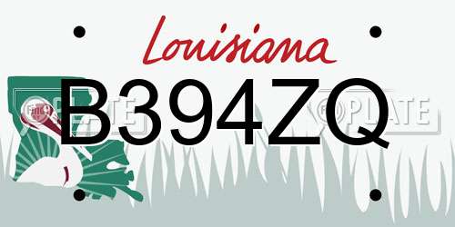 B394ZQ Louisiana License Plate