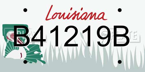 B41219B Louisiana License Plate
