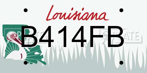 B414FB Louisiana License Plate